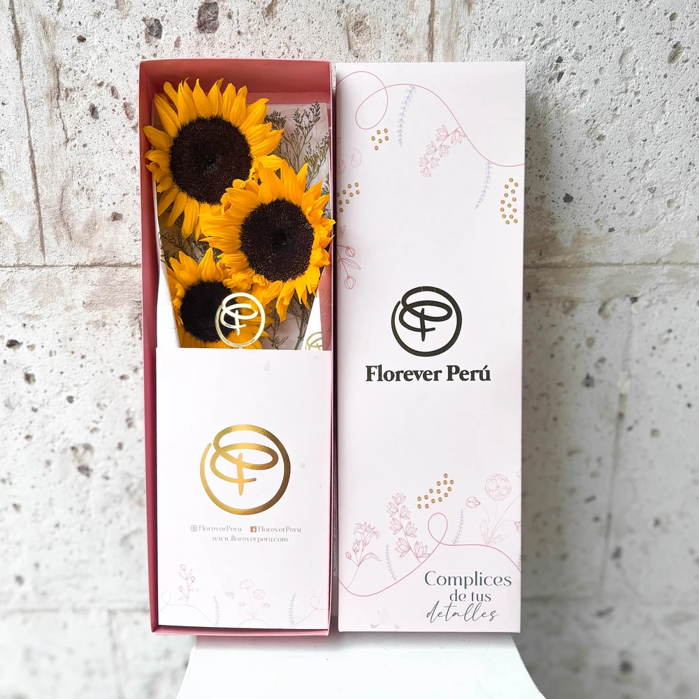 CAJA LARGA 3 GIRASOLES